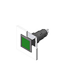 EAO Green Rectangular Push Button Lens for Use with Series 51 Switches