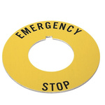 Allen Bradley Legend Plate for Use with 30 mm Push Button, Emergency Stop