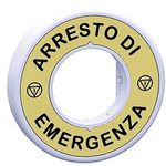 Schneider Electric Illuminated Marked Legend Ring for Use with Emergency Stop Mushroom Head Push-Button, Arresto Di