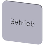 Siemens Labeling plate, Betrieb