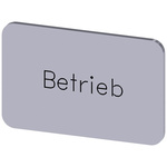 Siemens Labeling plate, Betrieb