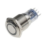RS PRO Illuminated Push Button Switch, Latching, Panel Mount, 16mm Cutout, SPDT, White LED, 250V ac, IP65, IP67