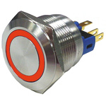RS PRO Illuminated Push Button Switch, Latching, Panel Mount, 22mm Cutout, SPDT, Red LED, 250V ac, IP65, IP67