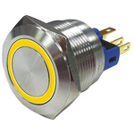 RS PRO Illuminated Push Button Switch, Latching, Panel Mount, 22mm Cutout, SPDT, Yellow LED, 250V ac, IP65, IP67