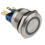 RS PRO Illuminated Push Button Switch, Momentary, Panel Mount, 22mm Cutout, SPDT, Blue LED, 250V ac, IP65, IP67