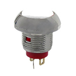 RS PRO Illuminated Miniature Push Button Switch, Momentary, Panel Mount, 13.6mm Cutout, SPST, Blue LED, 250 V ac @ 200