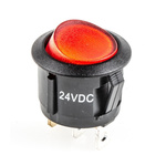 RS PRO Illuminated SPST, On-Off Rocker Switch Panel Mount