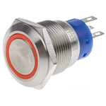 RS PRO Illuminated Push Button Switch, Latching, Panel Mount, 19.2mm Cutout, SPDT, Red LED, 250V ac, IP67
