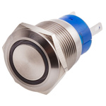 RS PRO Illuminated Push Button Switch, Momentary, Panel Mount, 19.2mm Cutout, SPDT, Blue LED, 250V ac, IP67