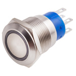 RS PRO Illuminated Push Button Switch, Momentary, Panel Mount, 19.2mm Cutout, DPDT, White LED, 250V ac, IP67