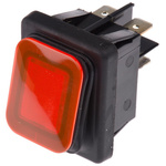 Molveno Illuminated DPST, On-None-Off Rocker Switch Panel Mount
