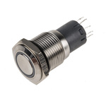 RS PRO Illuminated Push Button Switch, Latching, Panel Mount, 16mm Cutout, SPDT, White LED, 250V ac, IP65, IP67