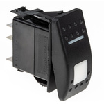 Carling Technologies Illuminated SPST, On-None-Off Rocker Switch Panel Mount