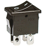 NKK Switches DPST, On-None-Off Rocker Switch Panel Mount