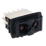 APEM Illuminated DPDT, (On)-Off-(On) Rocker Switch Panel Mount