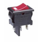 NKK Switches Illuminated SPST, On-Off Rocker Switch Panel Mount