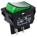 TE Connectivity Illuminated DPST, On-Off Rocker Switch Panel Mount