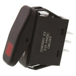 ZF Illuminated SPST, On-None-Off Rocker Switch Panel Mount