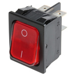 Marquardt Illuminated DPST, On-None-Off Rocker Switch Panel Mount