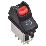 Apem Illuminated DPST, On-On Rocker Switch Panel Mount