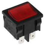 Molveno Illuminated DPST, On-None-Off Rocker Switch Panel Mount