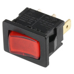Molveno Illuminated SPST, On-None-Off Rocker Switch Panel Mount