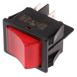 Molveno Illuminated DPST, On-None-Off Rocker Switch Panel Mount