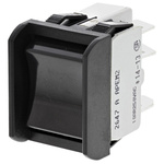 APEM DPDT, (On)-Off-(On) Rocker Switch Panel Mount