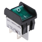 APEM Illuminated DPST, On-None-Off Rocker Switch Panel Mount