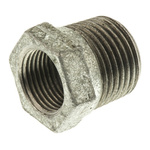 Georg Fischer Malleable Iron Fitting Reducer Bush, 1/2 in BSPT Male (Connection 1), 3/8 in BSPP Female (Connection 2)