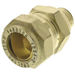 RS PRO 15mm x 1/4 in BSPP Male Straight Coupler Brass Compression Fitting