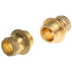 RS PRO 22mm x 1 in BSPP Male Straight Coupler Brass Compression Fitting