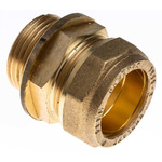 RS PRO 28mm x 1 in BSPP Male Straight Coupler Brass Compression Fitting