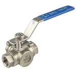 RS PRO Stainless Steel High Pressure Ball Valve 1/2 in BSPP 3 Way