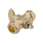 RS PRO Brass Process Fitting 15 x 15mm Straight Tee Coupler Compression