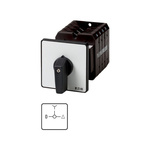 Eaton, 3P 3 Position 90° Star Delta Cam Switch, 690V (Volts), 63A, Short Thumb Grip Actuator