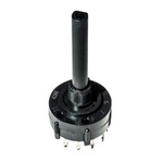 C & K, 4 Position SP4T Rotary Switch, 2.5 A @ 125 V ac, 350 mA @ 125 V dc, PC Pin