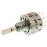 C & K, 12 Position SPST Rotary Switch, 250 mA @ 28 V dc, Solder