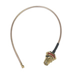 CBA-UFLSMA20IP | RF Solutions Right Angle U.FL to Straight Female SMA Coaxial Cable, RG178, 50 Ohm (O), 150mm