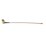 CBA-UFLSMAMR15 | RF Solutions Straight U.FL to Right Angle Male SMA Coaxial Cable, RG58, 50 Ohm (O), 150mm