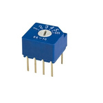 NIDEC COPAL ELECTRONICS GMBH SS-10, 6 Position Rotary Selector Switch, 100 mA, Pin