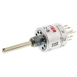 KNITTER-SWITCH, 5 Position DP5T Rotary Switch, 500 mA @ 24 V dc, Solder