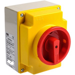 ABB 4P Pole Isolator Switch - 20A Maximum Current, 7.5kW Power Rating, IP65