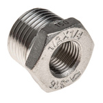RS PRO Stainless Steel Hexagon Bush 1/2in R(T) Male x 1/4in G(P) Female 0.87in
