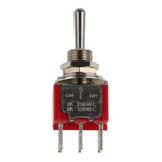 RS PRO Toggle Switch, PCB Mount, On-Off-On, DPDT, Through Hole Terminal, 120 ac/dc, 28V ac/dc