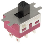 C & K Panel Mount Slide Switch DPDT Latching 6 A @ 120 V ac, 6 A @ 28 V dc Slide