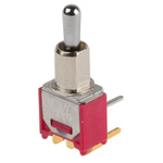 RS PRO Toggle Switch, PCB Mount, (On)-Off-(On), SPDT, Through Hole Terminal