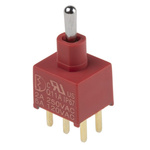 RS PRO Toggle Switch, PCB Mount, On-Off-(On), DPDT, Through Hole Terminal
