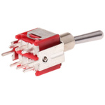RS PRO Toggle Switch, PCB Mount, On-(On), DPDT, Through Hole Terminal