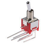 RS PRO Toggle Switch, PCB Mount, On-(On), DPDT, Through Hole Terminal